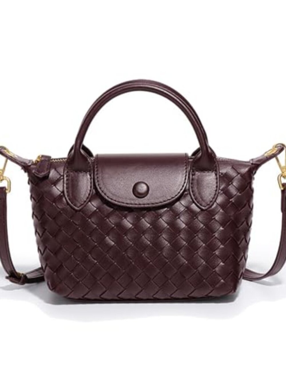 🆕 Woven Women Bag Fashion Clutch Crossbody Bag Leather Handbag Three Sizes